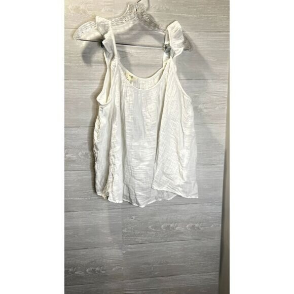 Terra & Sky's Women's Sleeveless with Ruffle Straps White Top - Picture 4 of 8